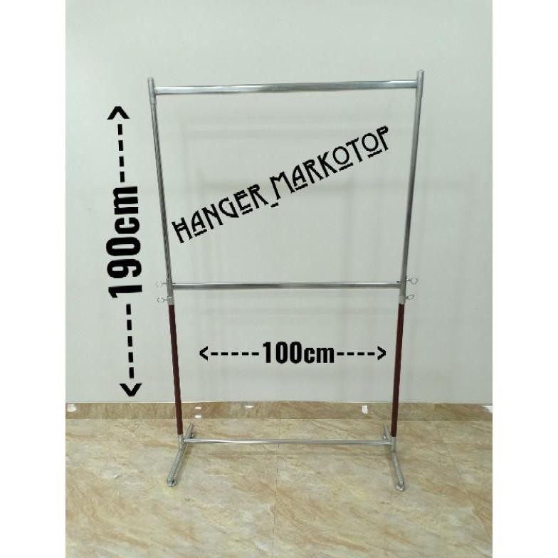 gawang 2 tingkat gantungan baju besi 2 tingkat