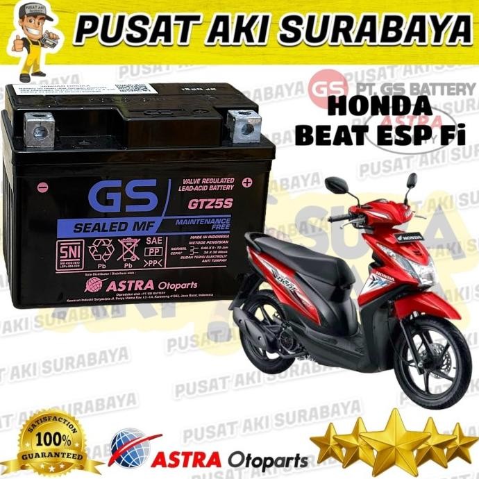 Ori - GARANSI ASLI AKI GS ASTRA GTZ5S 12 VOLT HONDA BEAT ESP FI SPACY CS