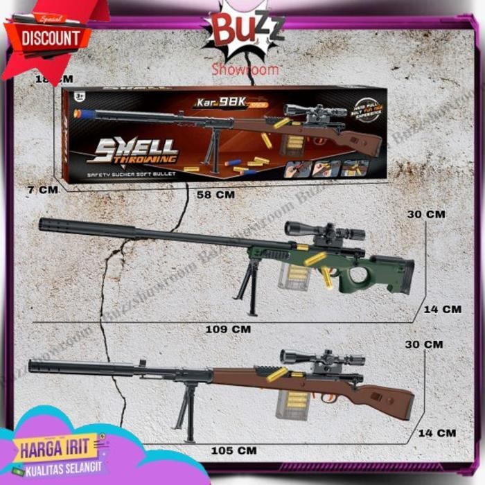 SALE TEMBAKAN ANAK AWM SOFT BULLET AWP MAINAN SNIPER PELURU BUSA GUN