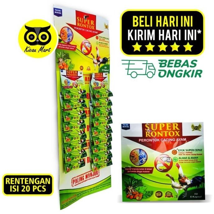 

READY CACING AYAM ITIK UNGGAS SUPER RONTOX RONTOK RENTENGEN ISI 20 PCS
