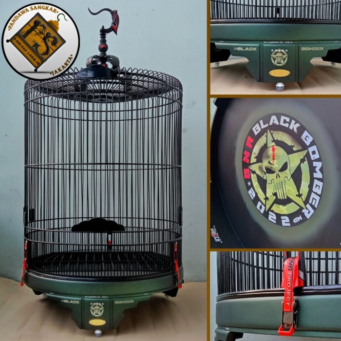 Sale Terbatas Sangkar/Kandang Murai Bnr Army Black Bomber New Aman