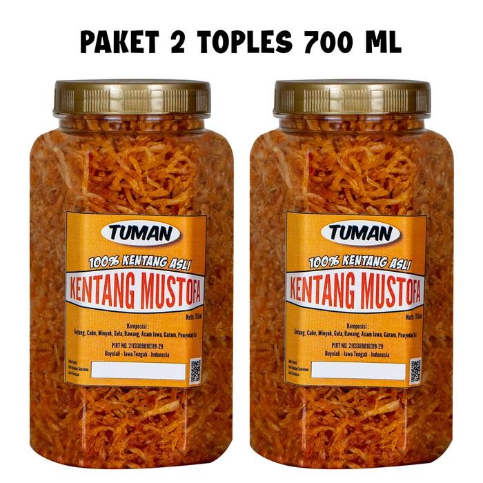 

TERMURAH Tuman Kentang Mustofa Renyah Crispy Paket 2 Toples 700ml Camilan Sehat Food Snacks Pedas