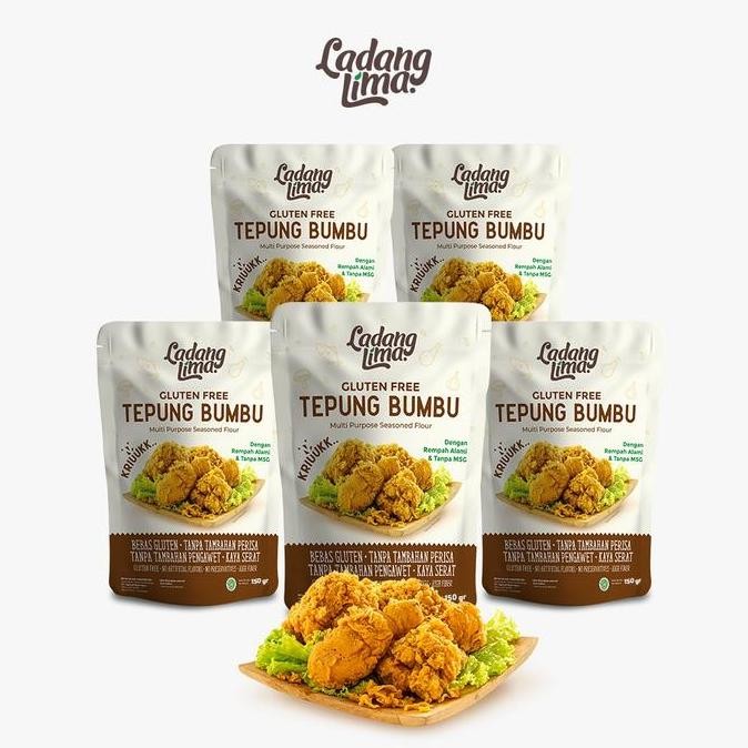 

READY 5 PCS - TEPUNG BUMBU SERBAGUNA 150GR LADANG LIMA (BIANG AYAM FRIED CHICKEN GLUTEN FREE)