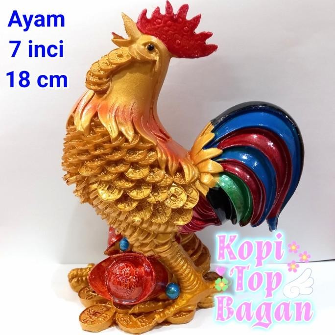 

READY PAJANGAN SHIO ZODIAK AYAM KOIN 7 INCI YANPAU GUNPO BULU PELANGI FIBER