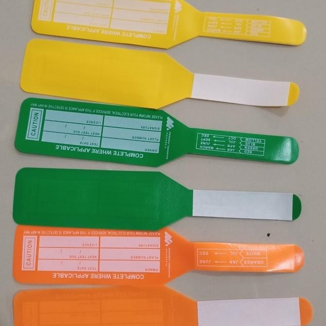 

per pack isi 100 pcs electrical inspection tag label . tagging