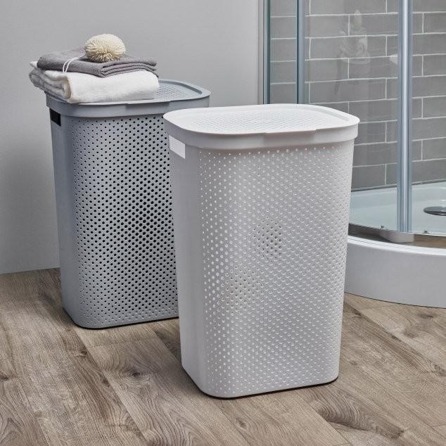 TERMURAH - keranjang pakaian kotor plastik dengan tutup laundry basket