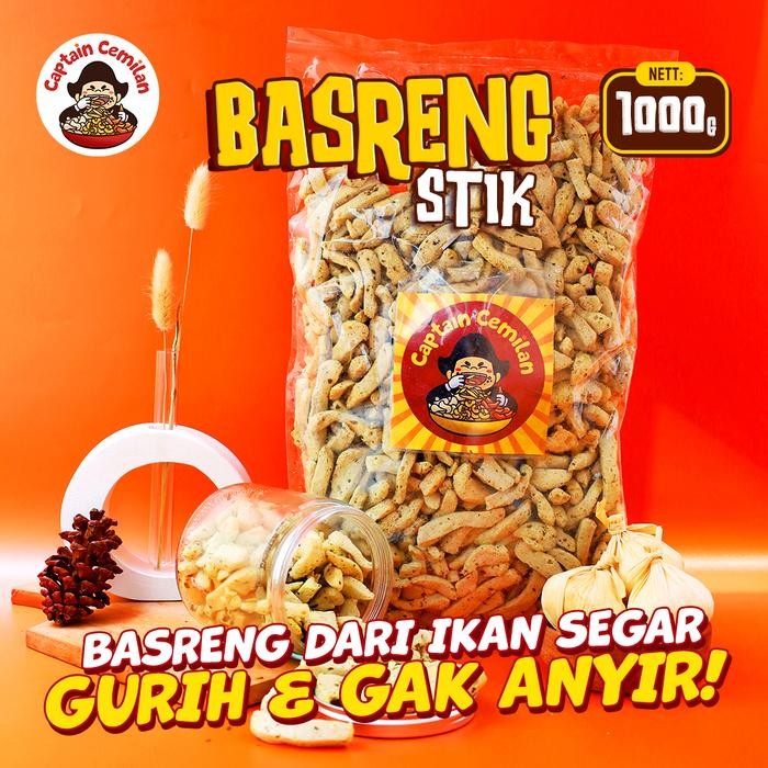 BERMUTU 1KG - Basreng stik ORIGINAL Captain cemilan Bandung food snacks snack goreng Camilan Chips