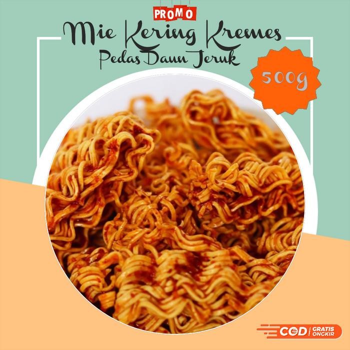 

LIMITED EDITION 500 Gram Mie Kremes Kering Pedas Daun Jeruk - DMO Official - Promo Cemilan Enak Mie