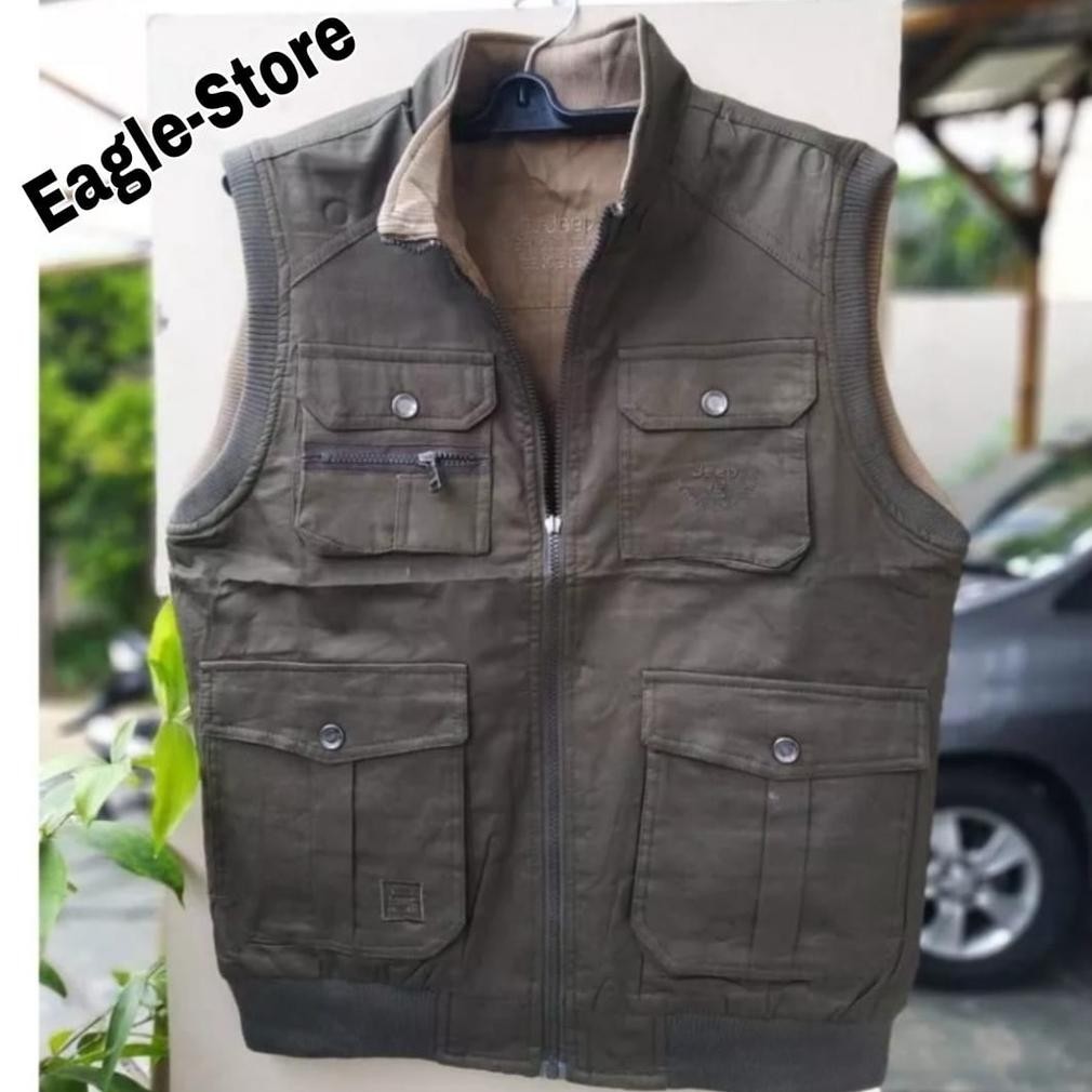 Rompi Jeep / Rompi Mport Bolak Balik / Rompi Pria L Rompi Jeep Pria Bolak Balik Import