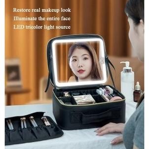 Terlaris Tas Led Makeup Artist / Tas Kosmetik Led Kapasitas Besar /Mirror Makeup Pouch / Tas Make Up