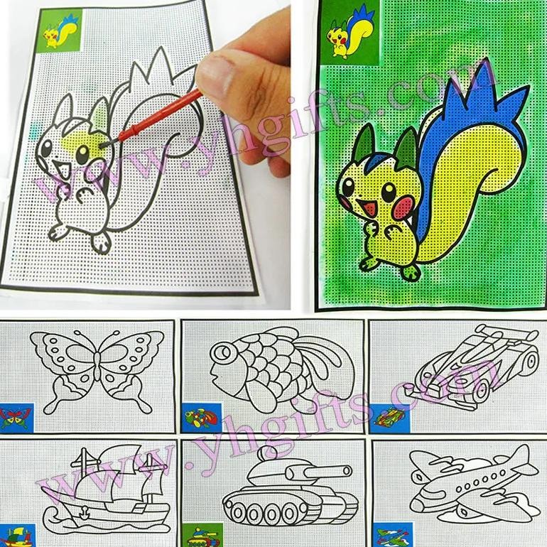 

10PCS/LOT.New Magic water art,Coloring art paper,Color painting,Touch water to draw,Mixed design.12x17.5cm.FreeshippingWholesale