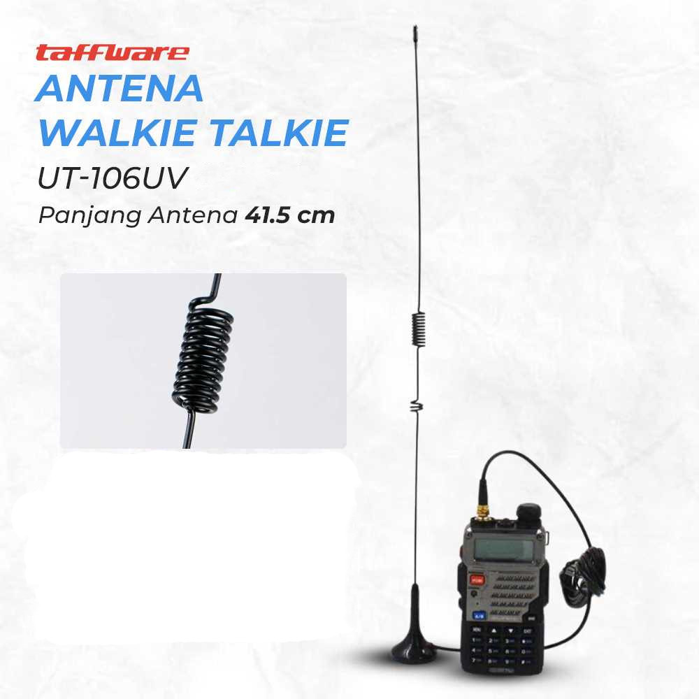 Taffware Antena Walkie Talkie RP-SMA Female Dual Band VHF UHF Baofeng - UT-106UV / antene HT PANJANG