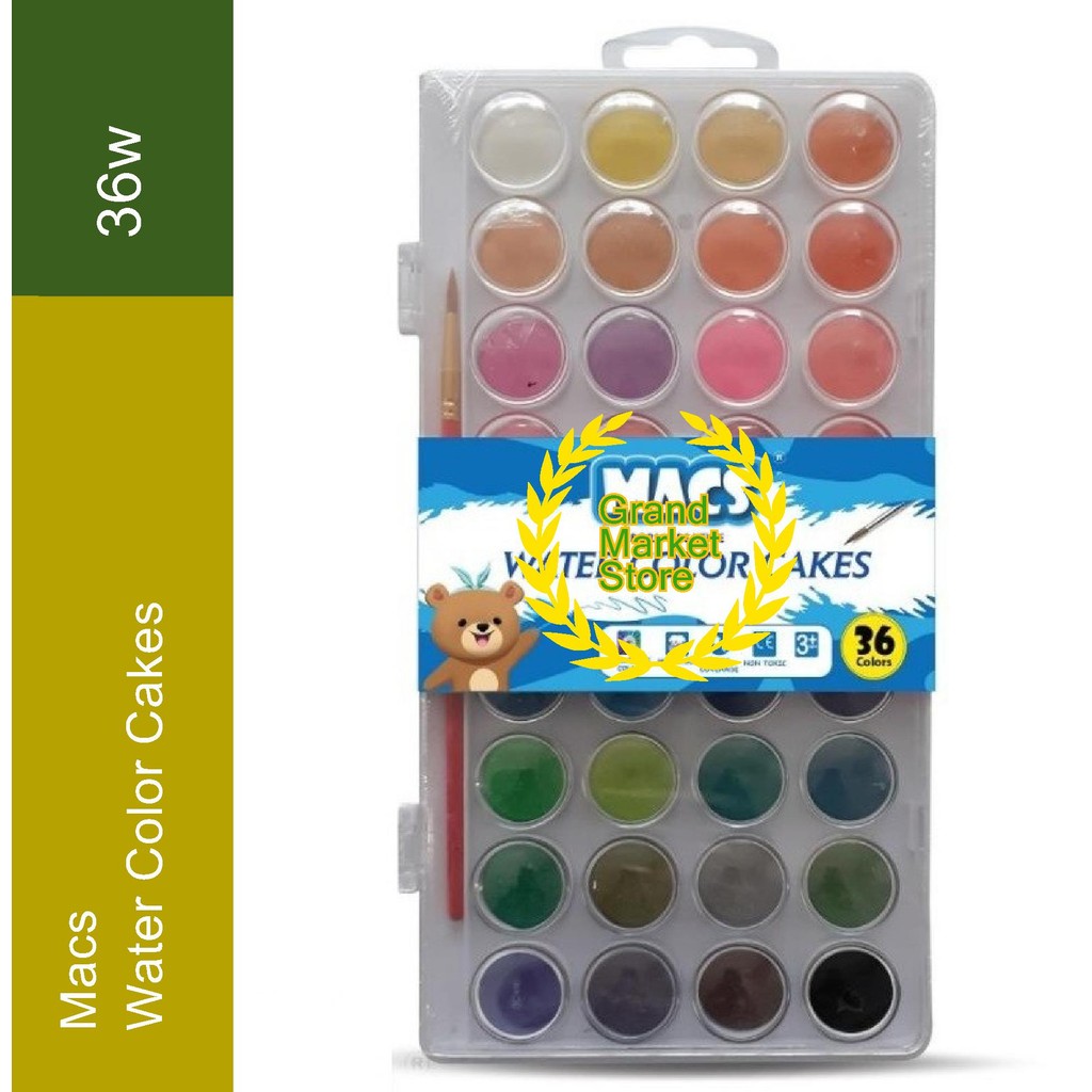 

MACS Cat Air Water Color Cakes 36 Warna Cat Air Warna Macs Water Color Cakes 36 Colors Premium