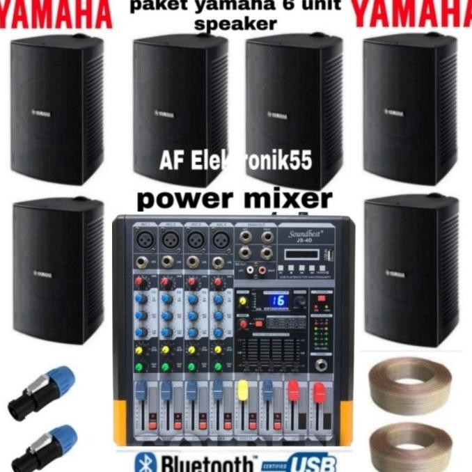 Paket Sound Yamaha Cafe Atau Restoran Dll 6 Unit Speaker+Power Mixer New Stok