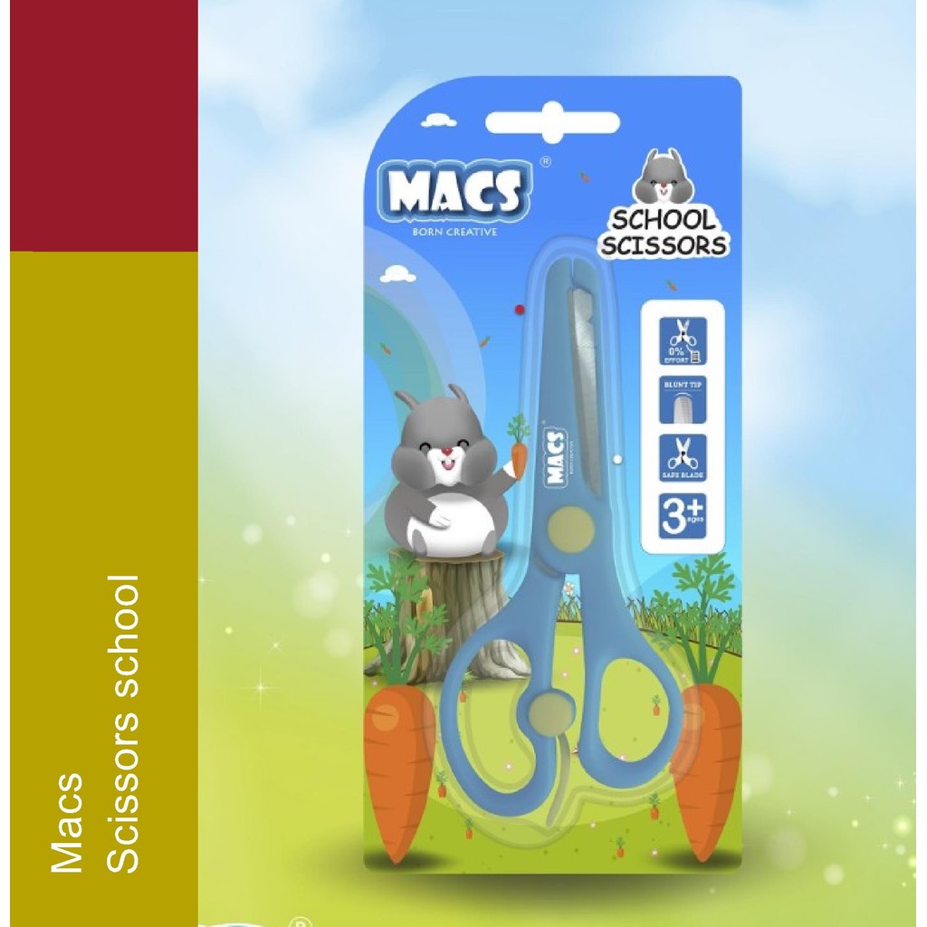 

Macs Gunting Sekolah Biru School Scissors Blue Macs Born Active Gunting Asli