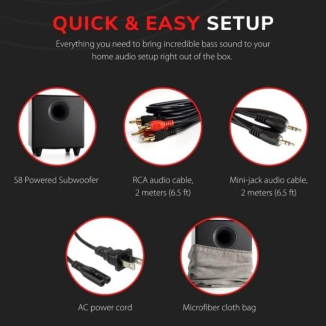 Audioengine S8 Active Powered Subwoofer Original New Stok