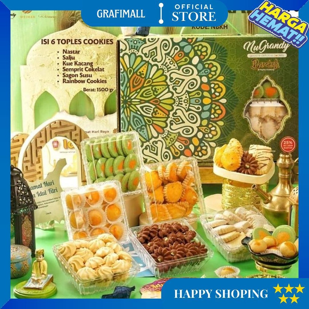 

Nugrandy Paket Kue Kering Lebaran 6 Toples D Cod