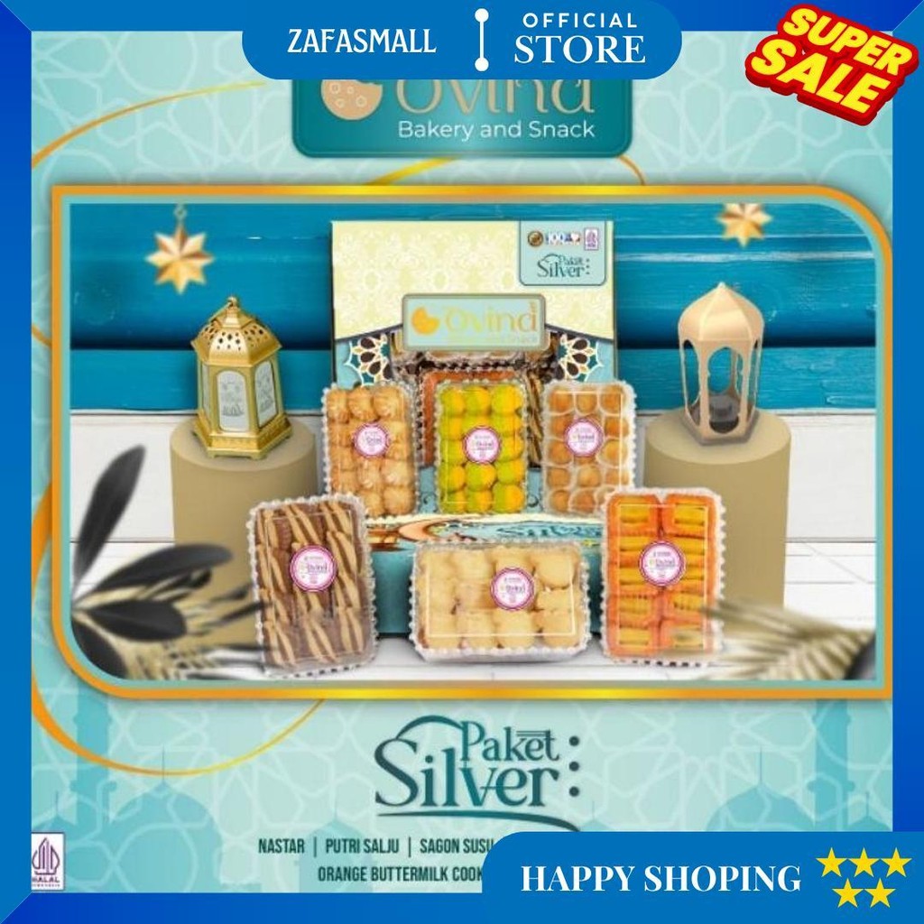 

Ovina Paket Silver - Paket Kue Kering Premiun- Parcel Kue Kering Lebaran D Gratis Ongkir