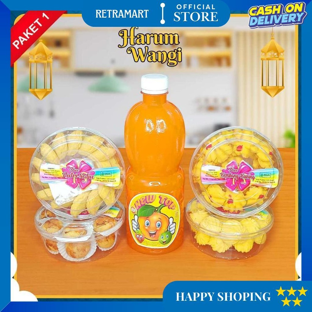 

Paket Kue Kering Lebaran Murah Harum Manis / Harum Wangi / Parcel D Promo 3.3