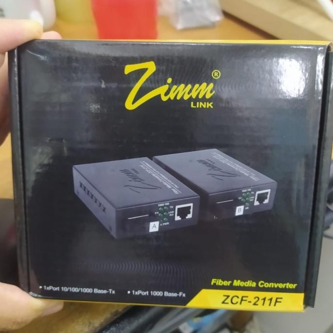 CO ZimmLink ZCF-211F AB 10 100 1000 Mbps Gigabit Media Converter