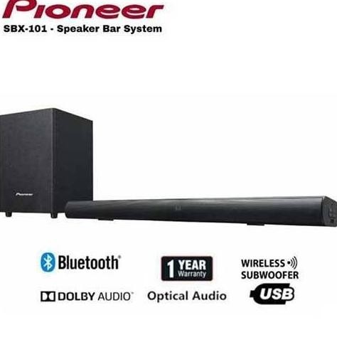 Sound System Pioner Sbx-101 Speaker Pioneer Sbx101 Bluetooth - 2.1 Ch Soundbar Pioneer Sbx 101 New S