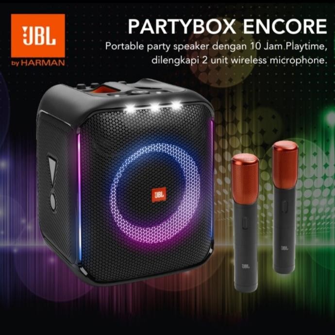 Jbl Partybox Encore  Party Box Encore & 2 Bh Mic Wireless  Jbl New Stok
