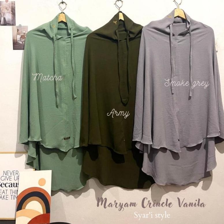 New>> Maryam Cringcle Xl Bergo Maryam Syari Vanila Hijab Maryam Tali Original