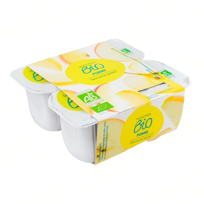 

Monoprix Organic No Added Sugar Apple Compote 4X95G