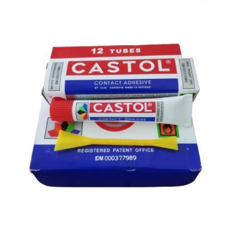 

Terlaris (1 Lusin / 12 Pcs) Lem Castol Tanggung 21Cc - Lem Karet Lem Sepatu Dll