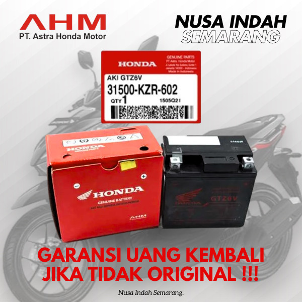 Aki Vario125/150 Adv150/160 Cb150R Sonic Supragtr Gtz6V Original Ahm