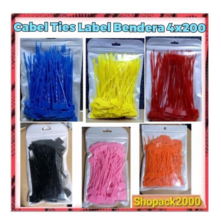 

Kabel Ties Label Bendera Ties 4X200Mm / Ties Kabel Bendera