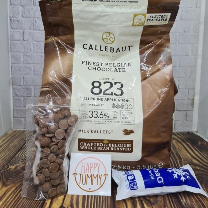

Terlaris Callebaut Milk Chocolate 823 33% Callets Coklat Repack Ready Stok