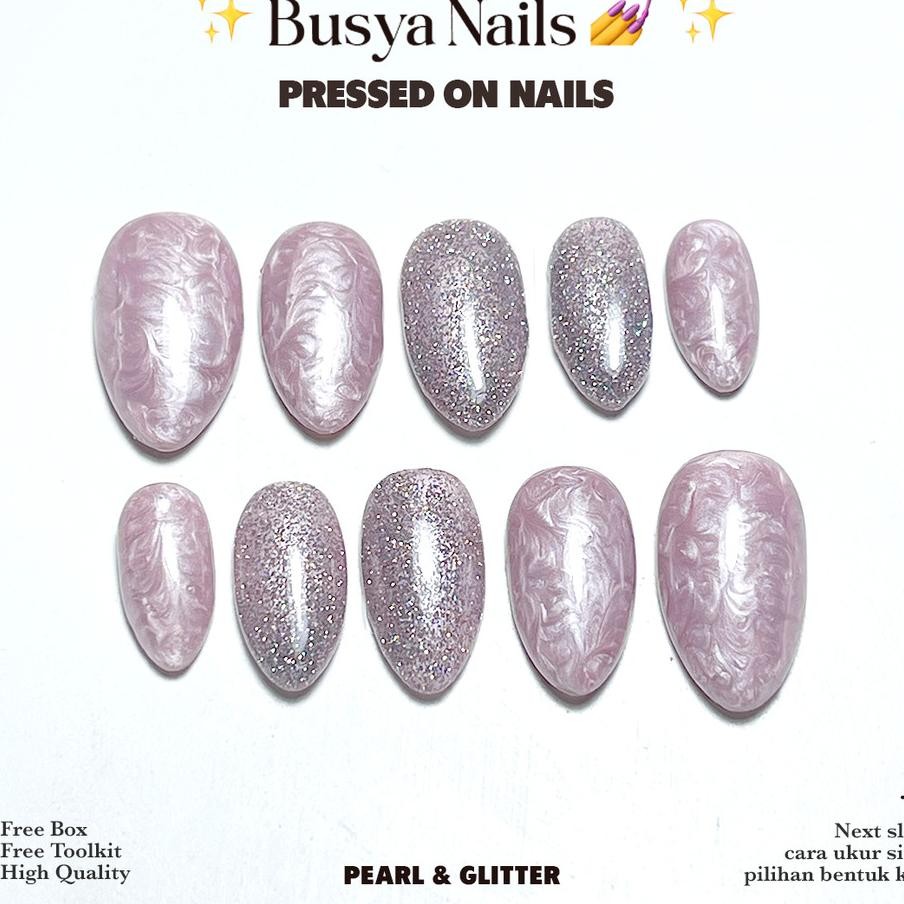 Buya Nail Preed On Nail Pearl Glitter Free Buffer Glue Tool