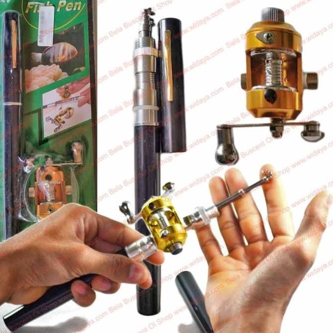 Alat Mancing Saku Pena Pancing Joran 160cm Rel Pocket Fishing Rod 1.6M DIN