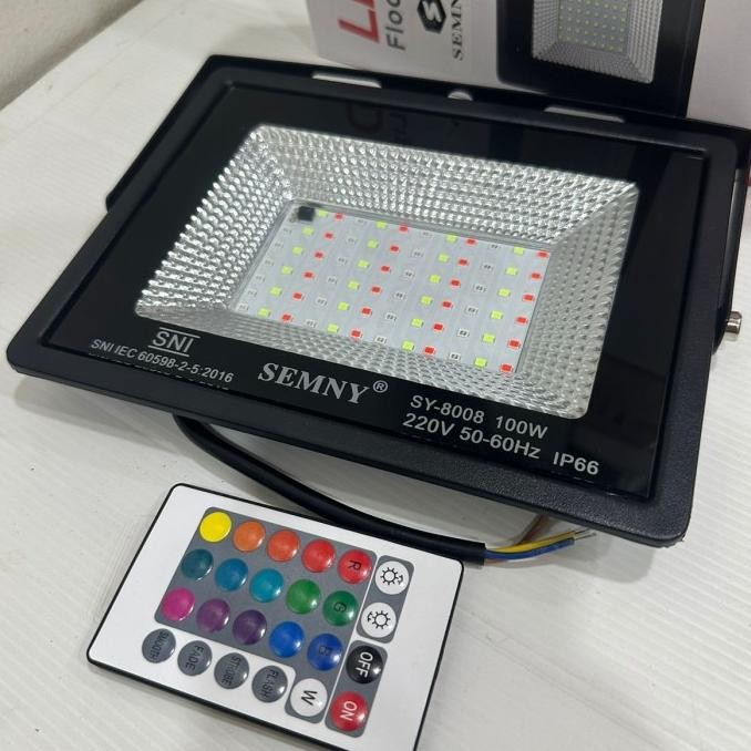 BARU LAMPU SOROT WARNA WARNI RGB 100W 100 WATT LAMPU TAMAN RGB