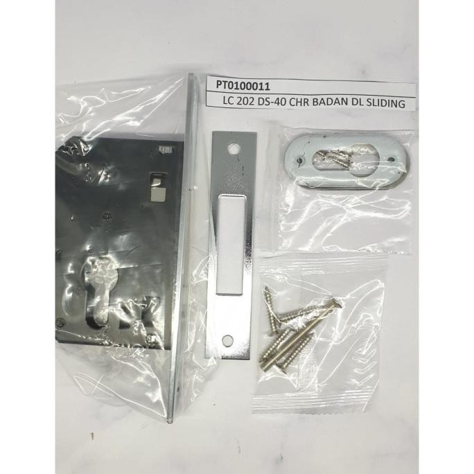 ------] SOLID BADAN KUNCI PINTU SLIDING / PINTU GESER (LC 202 DS-40 CHR)