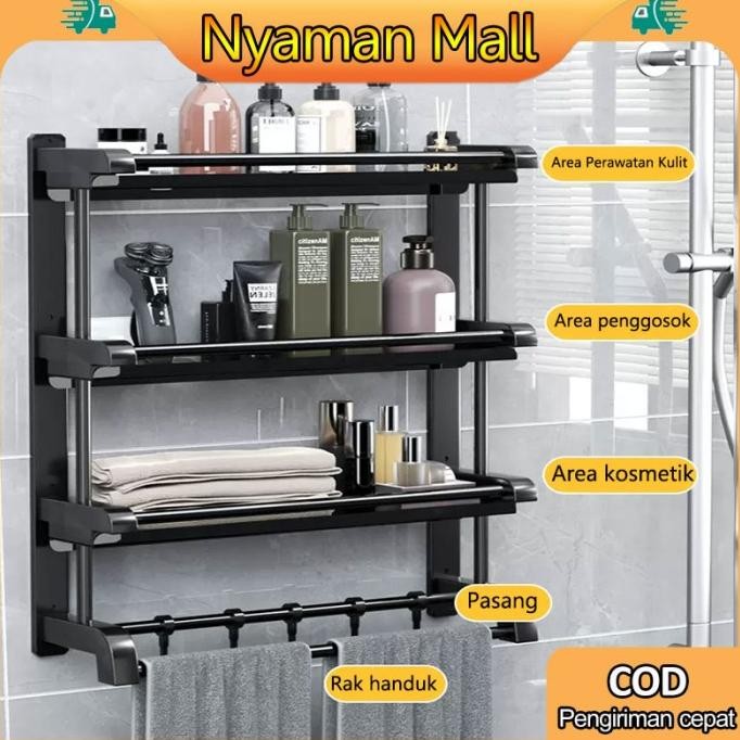 Sale Rak Kamar Mandi Dinding Hitam Rak Handuk Kamar Mandi Stainless
