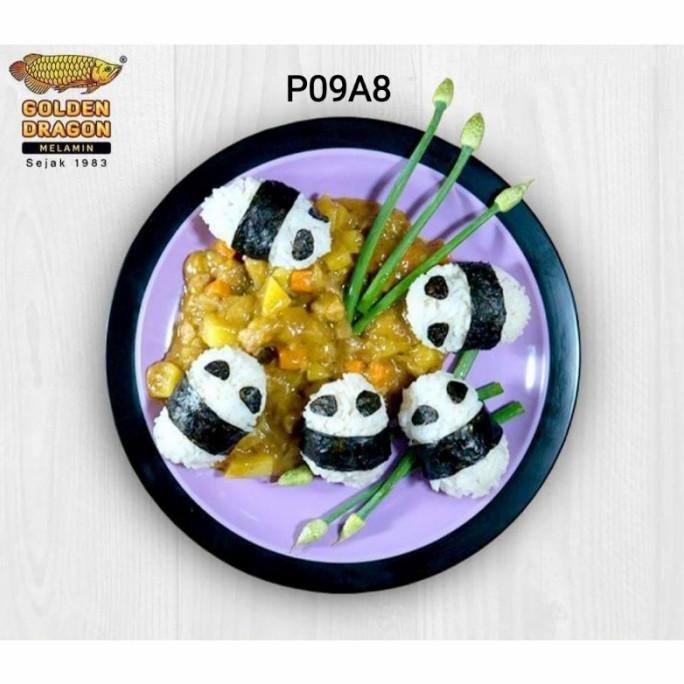 .........] Piring Bento Melamin Dragon 2 Warna 9" Piring Ungu Merah Jepang P09A8