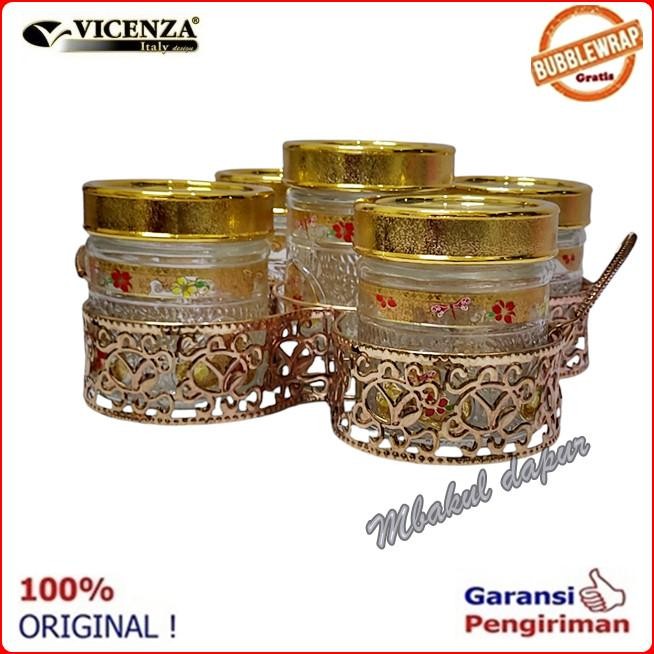 Toples kue Toples kaca Lebaran Set 5 toples Bisa Putar Vicenza GB 5 MEWAH BS
