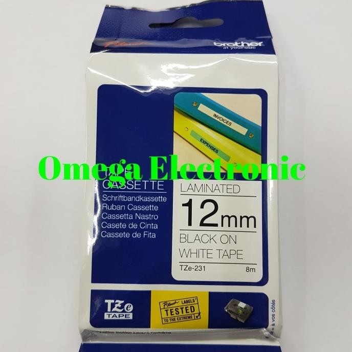 

CO Brother Label Tape 12mm TZE-231 Black on White TZE 231