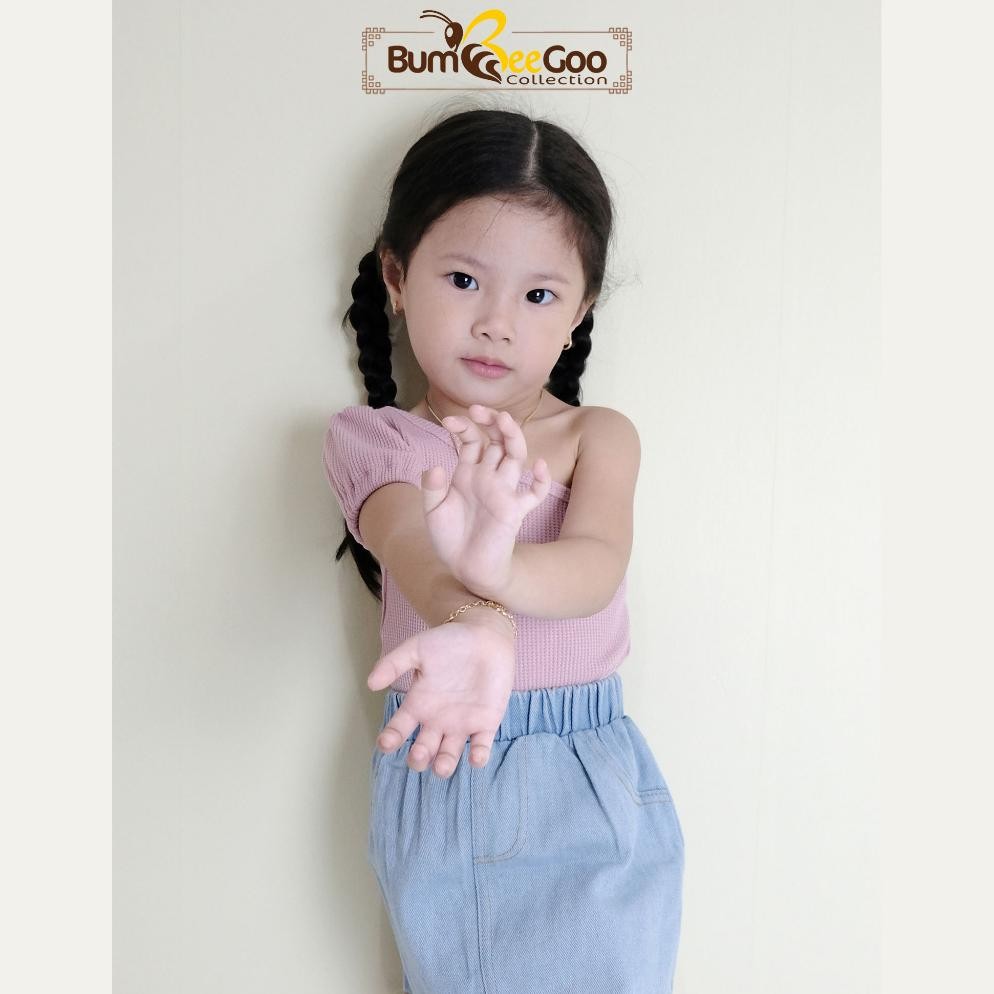 Terlaku. Mollie Top One Shoulder Semi Crop Top / Atasan Anak Perempuan Waffle Premium