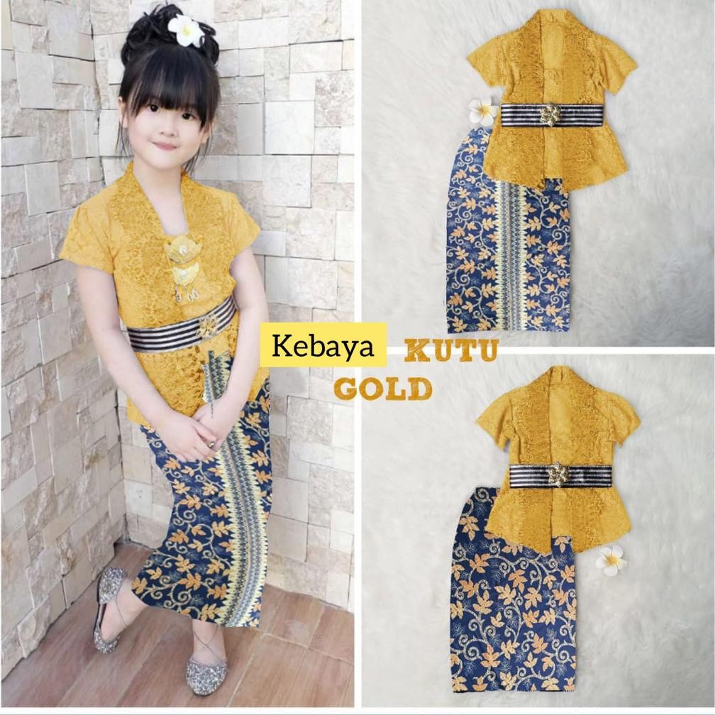 Segera Dapatkan One Set Pakaian Kebaya Anak Cewek Kekinian Cocok Umur 5-12 Th / Setelan Kutubaru / B