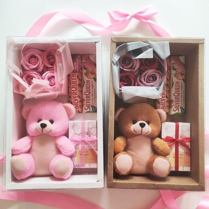 

Siap Kirim Valentine Chocolate Gift Box 1 Hampers Bunga Mawar Boneka Parfum