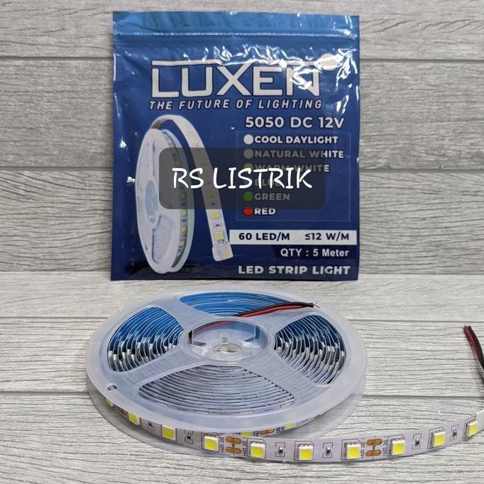 Lampu - Lampu Led Strip 5050 Dc 12V Luxen / Led Strip Luxen 5050 5 Meter 5M