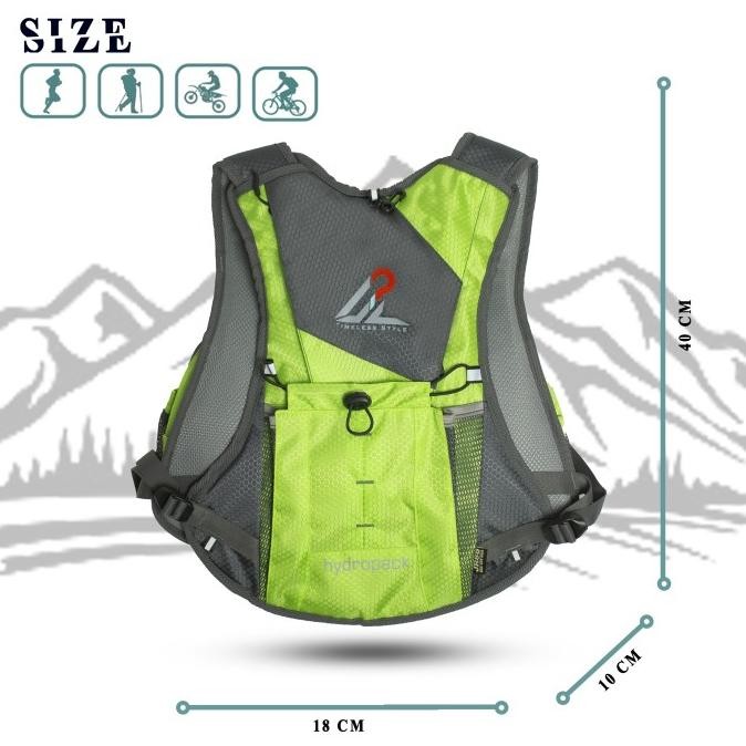 Ready Tas Ransel Sepeda Motor Trail Outdoor Hydropack Hydrobeast Hijau Stabilo Kapasitas 5 Liter Mur