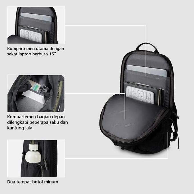 new bodypack axiom vision 1.0 laptop 15 inch bag tas ransel travel kerja ringan dan muat banyak - hi