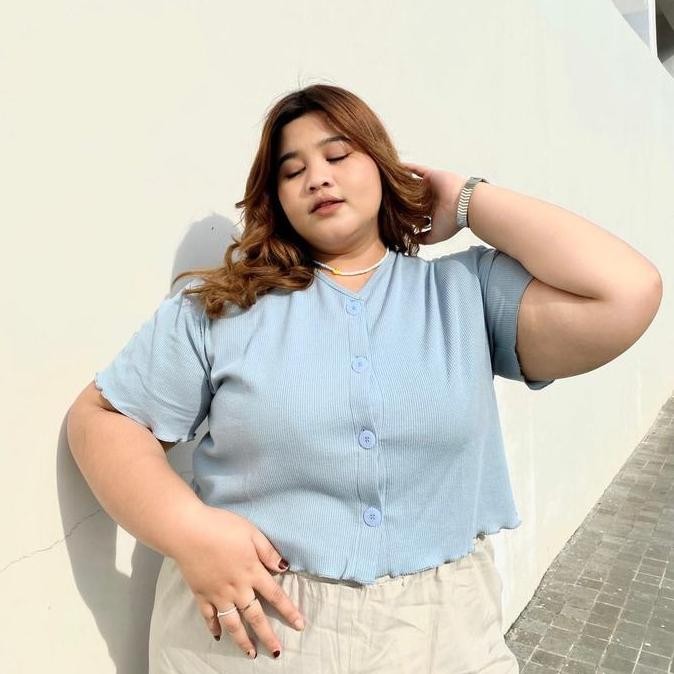 Terlaris Angela Crop Shirt/ Baju Crop Jumbo/Baju Crop Big Size/Crop Top Jumbo/Croptop Jumbo/Crop Top