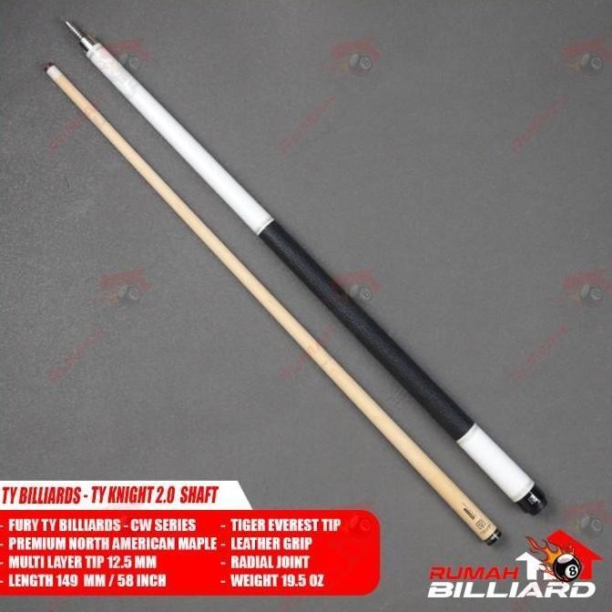 Stick Billiard - Billiard Cue - TY CW-3 - White - TY Knight 2.0 Low Deflection