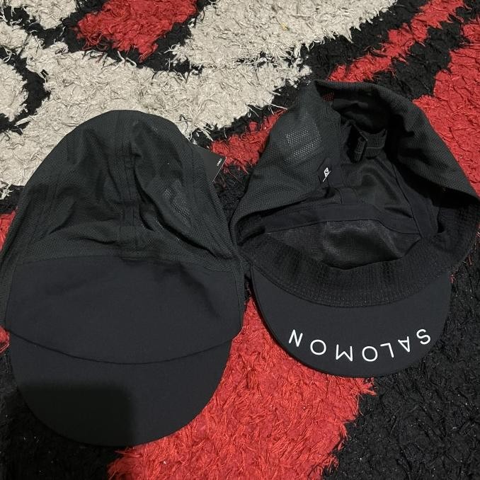 TERMURAH - Topi Running Sepeda Salomon Air Logo Cap Golden trail series edition