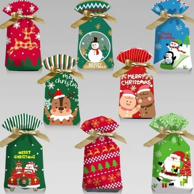 

yang dicari@@@@] Christmas Plastic Goodie Bag/Kantong Plastik Souvenir Snack Natal 5pcs